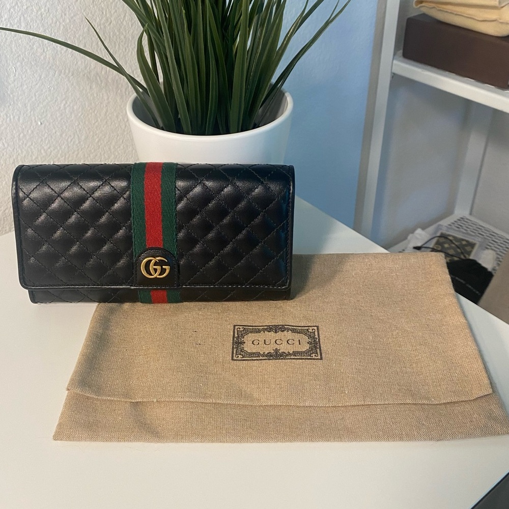 RARE GUCCI Web Quilted Leather Marmont Wallet - Picture 11 of 13